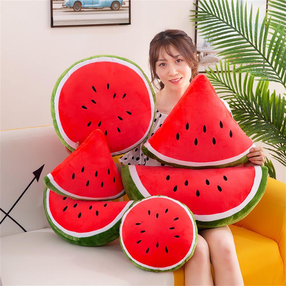Pillow Bed Sofa Decor Watermelon Stuffed Toys Watermelon Plush Toy Real Life Fruits Fruit Plush Toy
