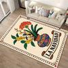 Floral Vase Print Rug with "La Navidad" Text and Festive Design Suitable for use as an anti-slip for living room bedroom sofas