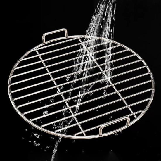 Круглая решетка для гриля из нержавеющей стали, очень толстая, запасная кулинарная решетка для угольного гриля, костра, равномерное распределение тепла, аксессуар для уличного гриля