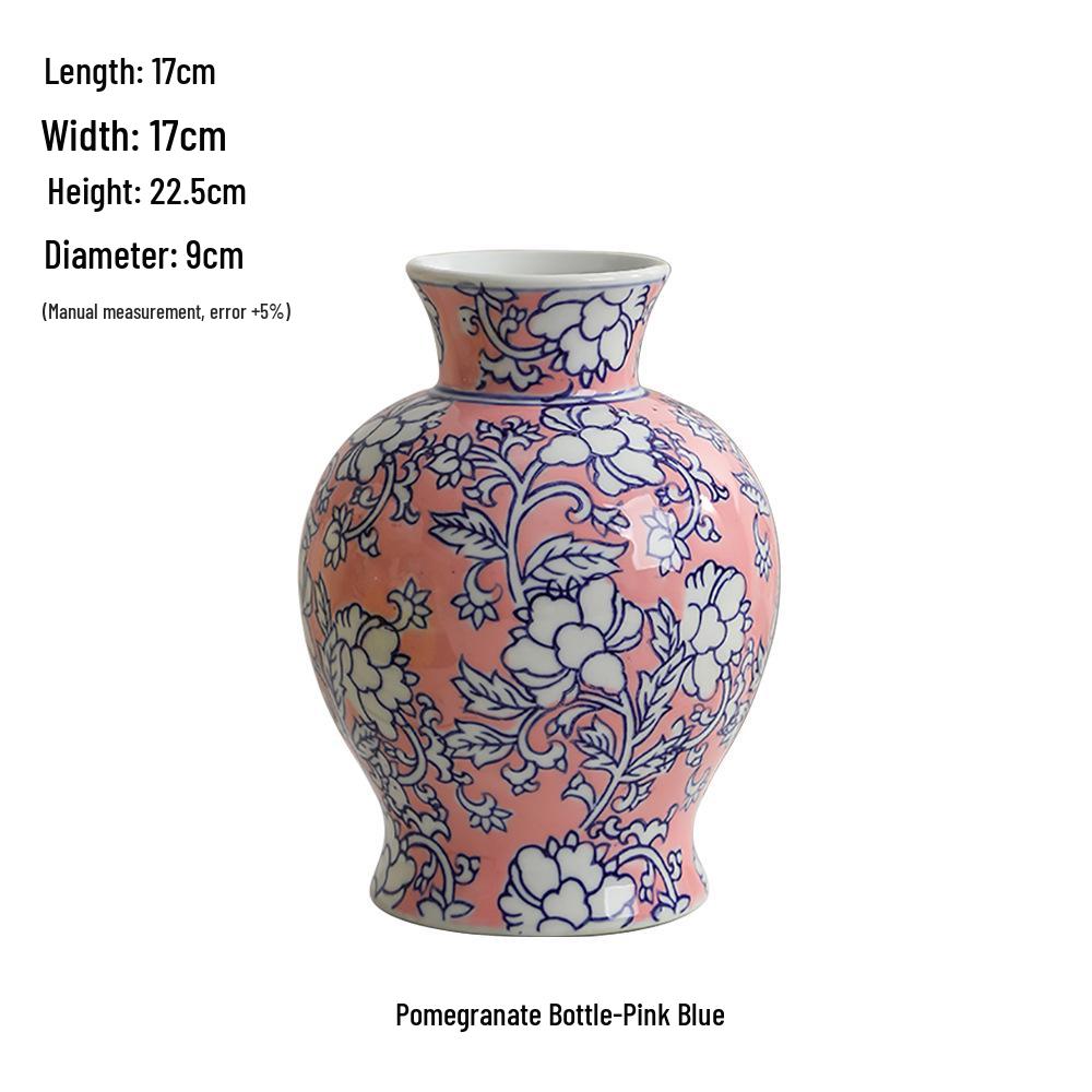 Китайская красная керамическая ваза середины века - Новогоднее специальное украшение для гостиной или свадебные композиции из шелковых цветов