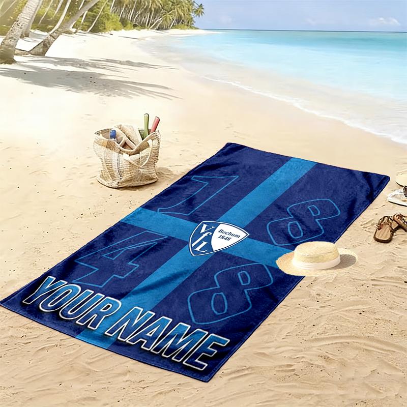 Custom Name V Print Beach Towel, Large Soft Quick Dry Towel for Beach Camping Swimming