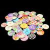 25Pcs 30mm 4 Holes Multicolor Wooden Buttons for Scrapbooking Sewing DIY Beads