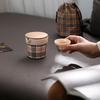 LV Grid Ceramic Travel Kung Fu Tea Set with Portable Bag - One Pot, Three Cups