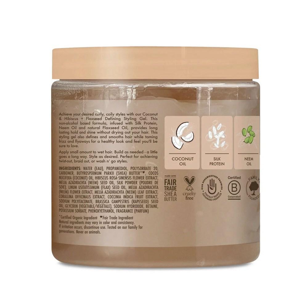 Гель для укладки волос Shea Moisture Coconut & Hibiscus + Flaxseed Defining, 1 упаковка, 425,2 г