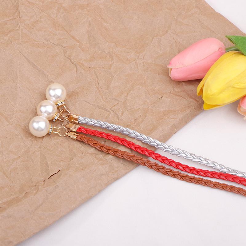 Ретро PU плетеный жемчужный пояс-цепочка на талию универсальный женский кожаный веревочный пояс на талию джинсы платья одежда аксессуары