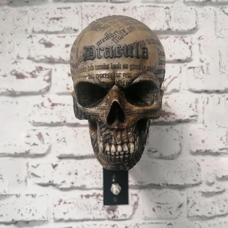 Skull Helmet Holder Wall Mount with Text Design