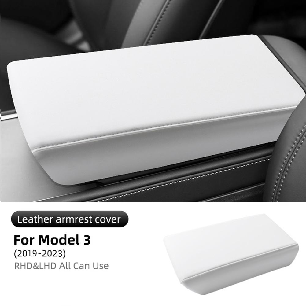 Для Tesla Model 3 19-23 Центральная консоль Подлокотник ABS+Кожа Защитная накладка Для Model Y 19-24 Автомобильное кресло Подушка-чехол на подлокотник