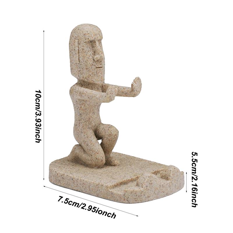 Подставка для телефона в виде скульптуры острова Пасхи, новинка, подставка для телефона, подходит для домашнего офиса, стола, праздничного украшения автомобиля