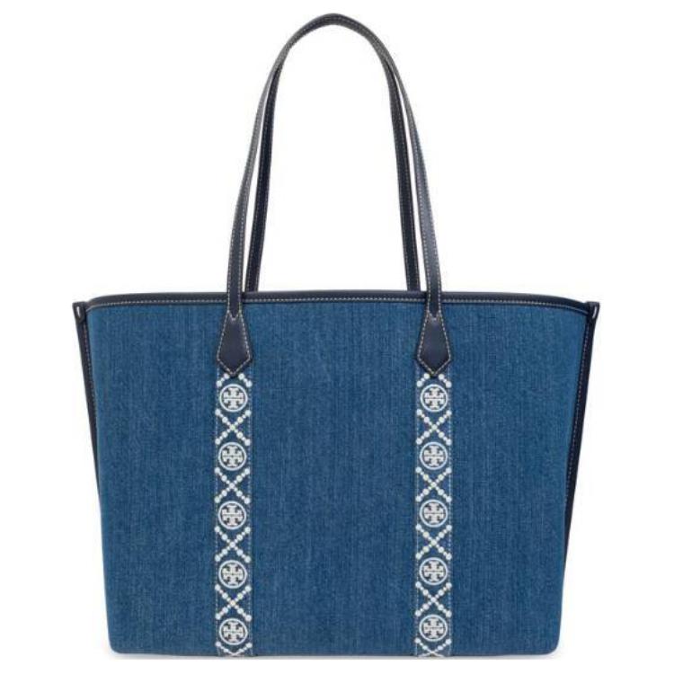 Tory Burch Perry Denim Tote Bag Women Tote Bags Blue 159268-426
