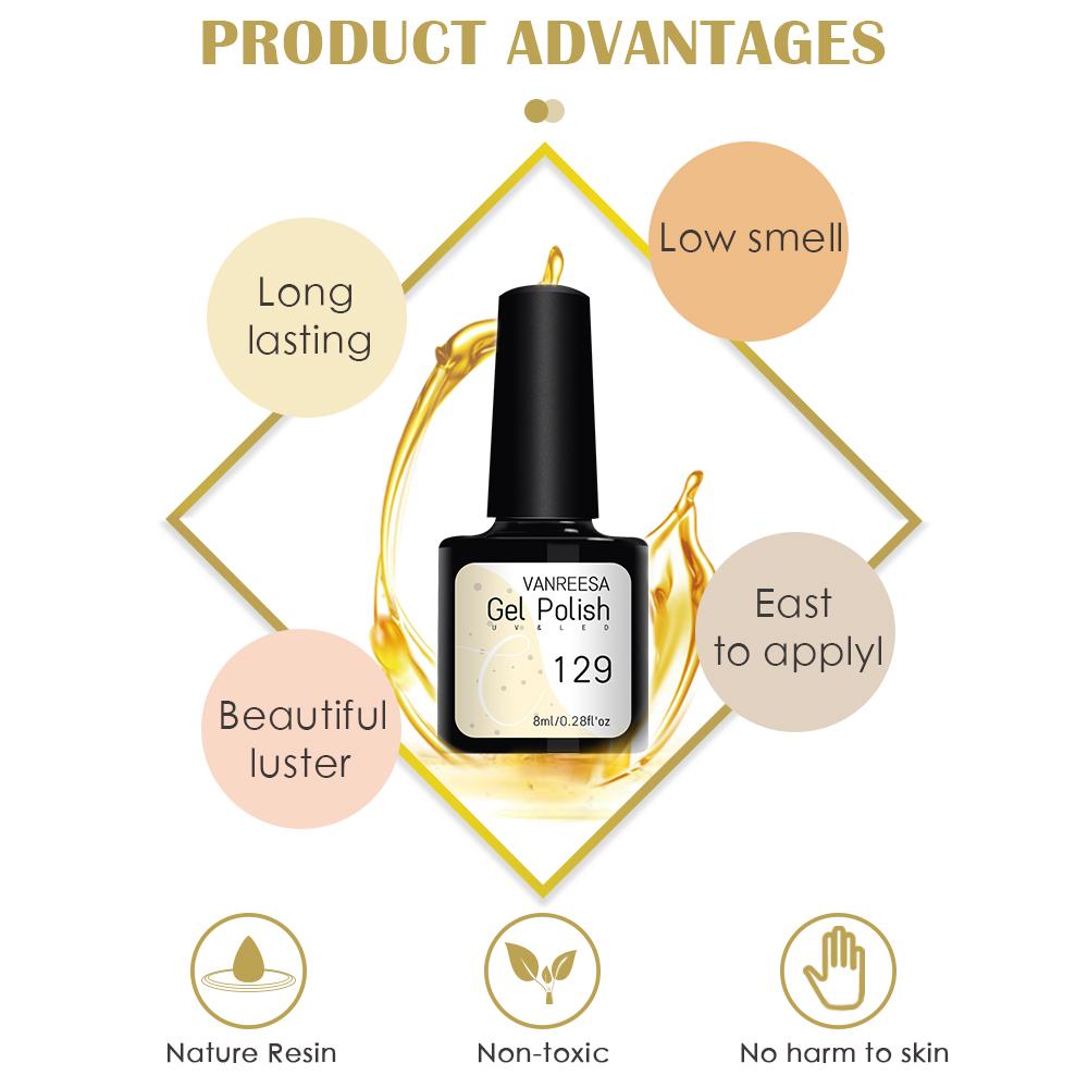 VANREESA Набор гель-лаков для ногтей, 12 цветов, чистый гель-лак и УФ-светодиодная лампа, набор для сушки геля, инструменты для дизайна ногтей, наклейки, лак для дизайна ногтей, маникюрный набор