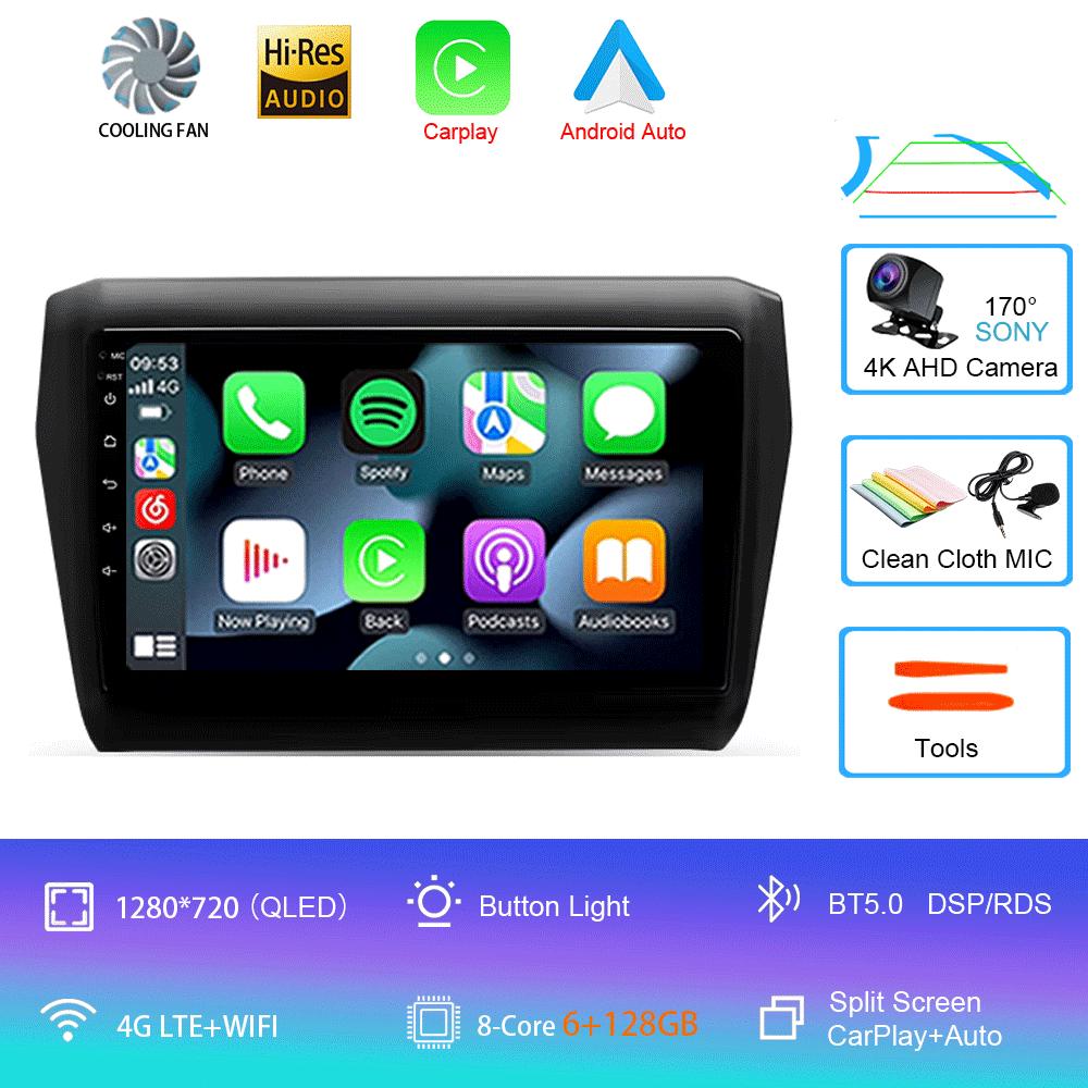 Для Suzuki Swift 2016 - 2020 Автомагнитола Android 14 Carplay Auto 2K Экран Мультимедийный плеер Авторадио GPS Стерео 2din Головное устройство