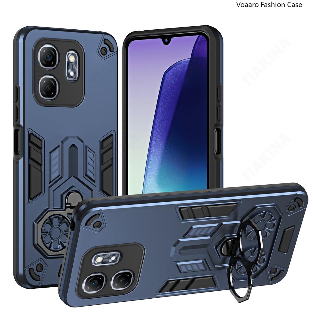 Двойное кольцо-броня на палец для Infinix Hot 50i Чехол для Infinix Smart 9 Вращающийся металлический кронштейн Подставка Чехол Противоударный Capa