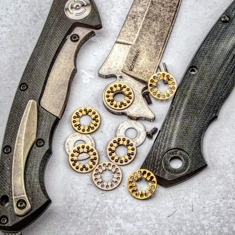 2 шт. / Лот латунный медный защитный керамический шарик для ножей своими руками флиппер керамический шарикоподшипник быстро открывающиеся инструменты нож CZ028