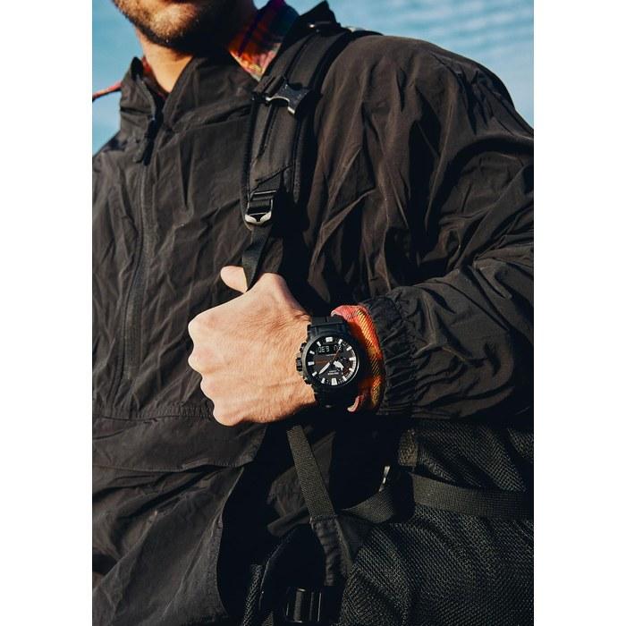 Мужские часы Casio Pro Trek PRW-61Y-1BJF, на солнечной батарее, из биопластика, черные, компактного размера