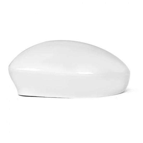 White Left Side Wing Mirror Cover Cap Replacement Clip~on For Fiat 500 2007~