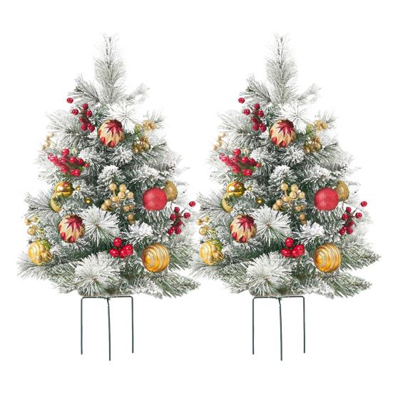 23-дюймовый светящийся искусственный рождественский наполнитель для урны, предварительно освещенная рождественская сосна с шишками, красными ягодами, треногой-колышком и светодиодной подсветкой, наполнитель для уличного крыльца