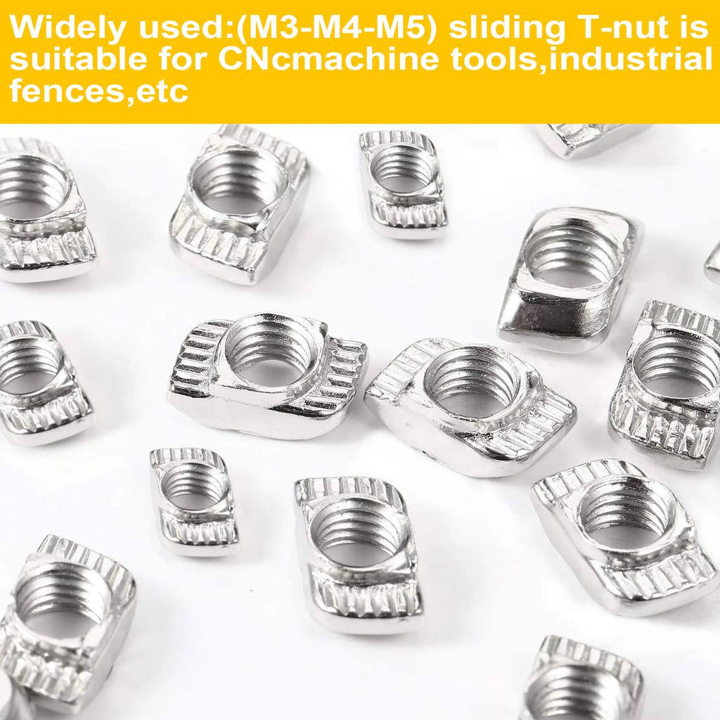 150 штук Т-образных гаек серии 2020, 3 типа (М3/М4/М5) пазовые гайки, молотковые крепежи, набор для сортировки гаек для алюминиевого профиля, серия 20