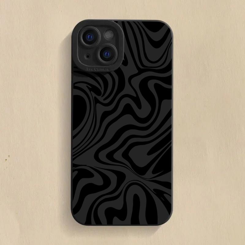 Black Wave Pattern Print Tpu Phone Case For Xiaomi Mi 14T 13T 12T Pro 14 13 12 11 Lite 5G NE Poco F6 F5 X5 M6 Pro 4G Soft Cover