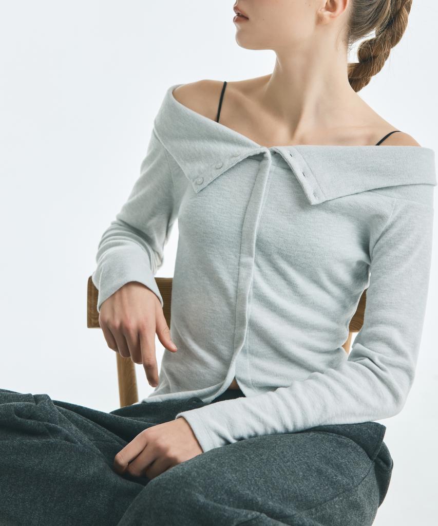 MIXXO Футболка с длинным рукавом и открытыми плечами_Miwlwg129A
