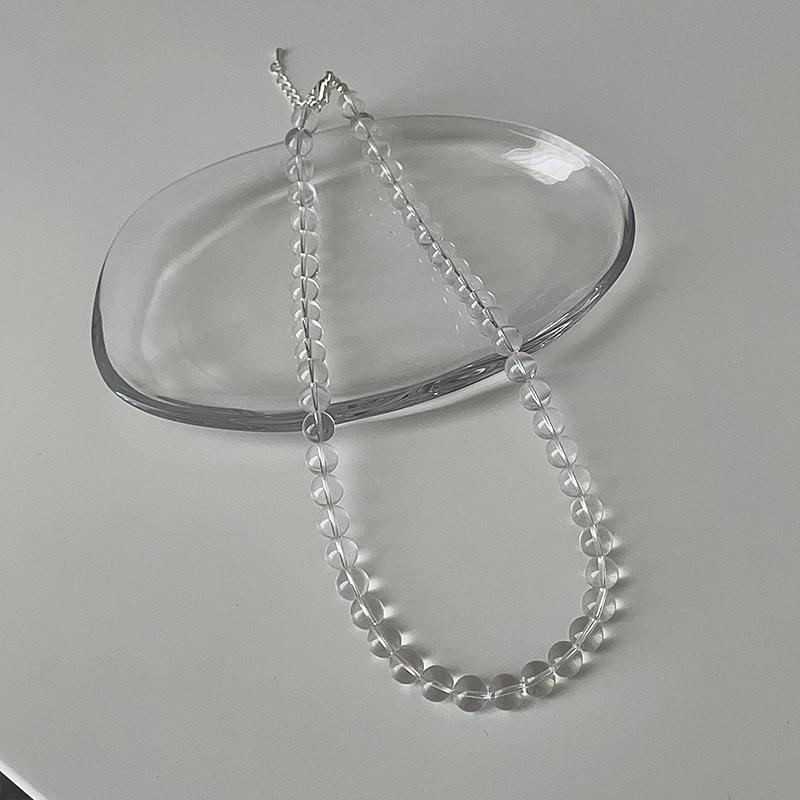 Простое прозрачное стеклянное ожерелье из бисера, женская ниша, индивидуальность, модный тренд, элегантный темперамент, универсальная цепочка на шею, цепочка на ключицу