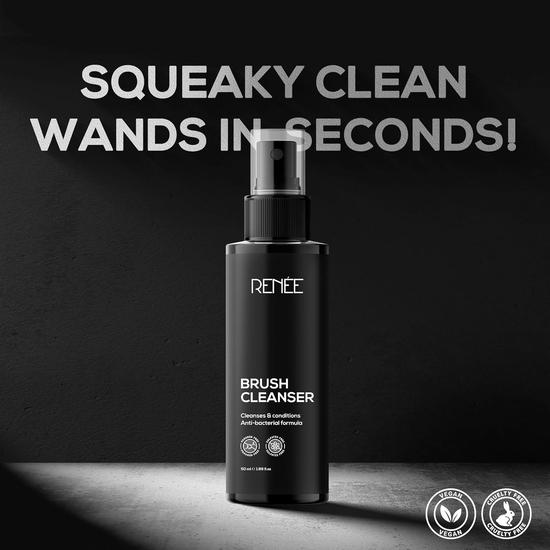 RENEE Brush Cleanser Spray Liquid, Rinse-Free & Quick Dry Anti-bacterial Formula, Deeply Cleans, Conditions ||Travel-Friendly, 50 Ml