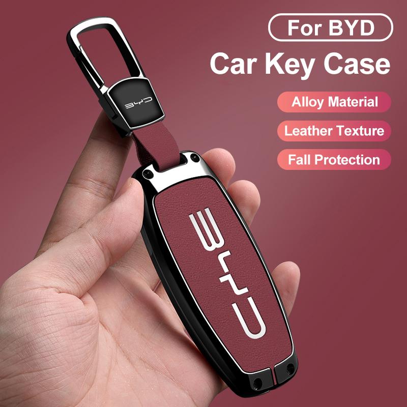 Кожаная сумка для автомобильного ключа из цинкового сплава для Byd Song Pro второго поколения, Tang Dm, Qin Plus Max, Yuan Dynasty, Atto, Han Ev, Dolphin
