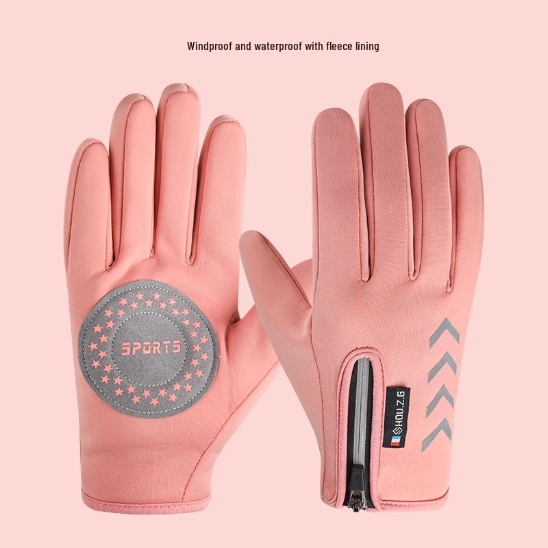 Детские зимние перчатки на флисовой подкладке: Теплые, Нескользящие для Велоспорта на Открытом Воздухе, для Мальчиков и Девочек