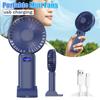 USB Handheld Mini Fan Foldable Portable Neck Hanging Fans 5 Speed USB Rechargeable Fan with Phone Stand and Display Screen