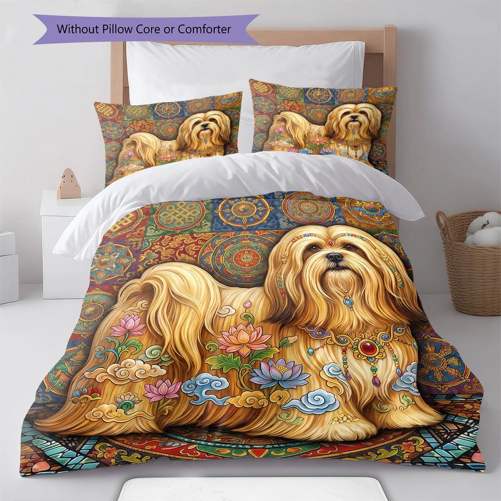 Floral Art Animals Pattern Bedding,Quilt Set Quilt Cover Pillowcase Home Birthday Gift (1 * duvet cover + 2 * pillowcase, without core)