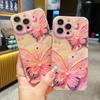 Fashion Butterfly Pattern Blu Ray Phone Case with Lens Protective Film For Iphone 15 14 Plus 13 12 Pro Max 11 14plus 12promax Soft Silicone Back Cover