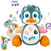 Музыкальная игрушка-пингвин для малышей, ползающая, со световыми эффектами, танцующая и двигающаяся, интерактивная, развивающая игрушка для игр на животике.