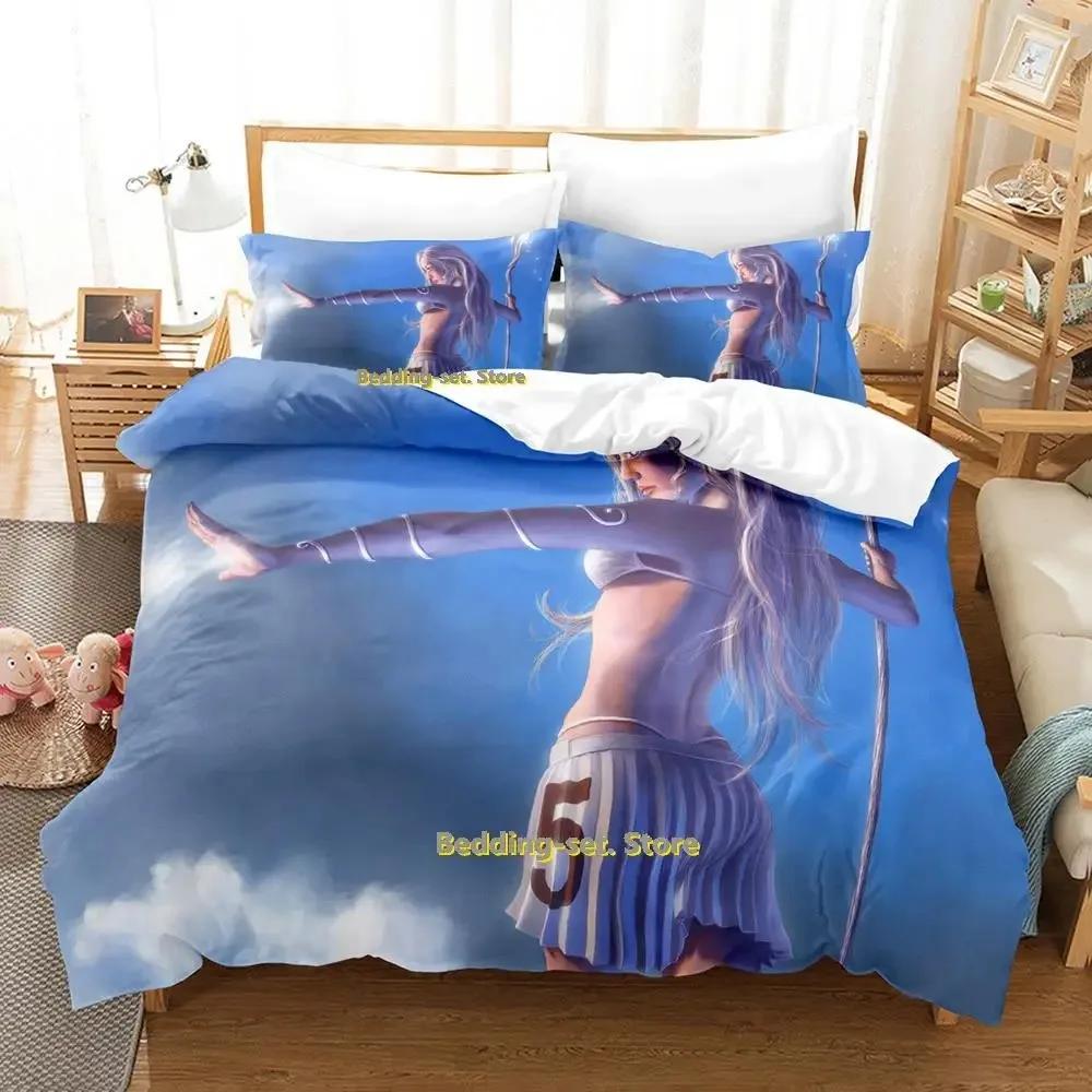 Hip Hop Game Wizard Bedding Set Cartoon Anime Three-Piece Set Adult Kid Bedroom Duvetcover Sets 3D Kawaii Wizard Lit Enfant