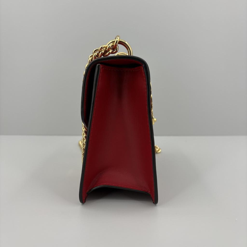 [Pre-Owned] Sylvie Gold Buckle Striped Webbing Leather Mini Shoulder Crossbody Bag - Very Good #1R9FGLJ