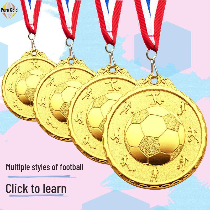 Детская спортивная медаль по футболу - Металлический приз и сувенир для детского сада