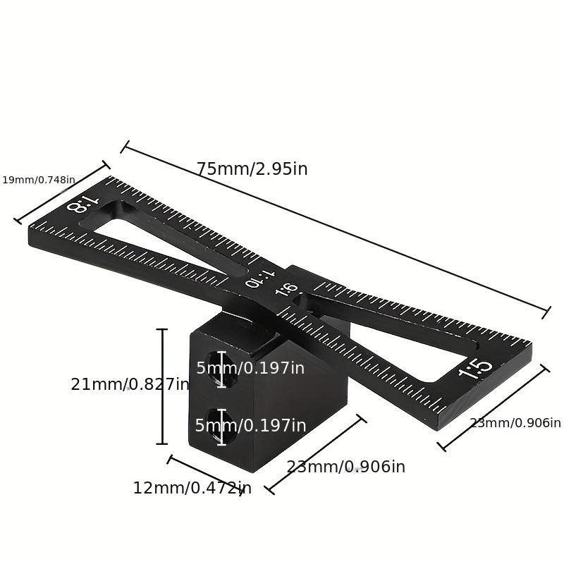 1:5-1:6 1:8-1:10 Aluminium Dovetail Marker Dovetail Jig Guide Precise Wood Joints Dovetail Marking Gauge Template Woodworking To