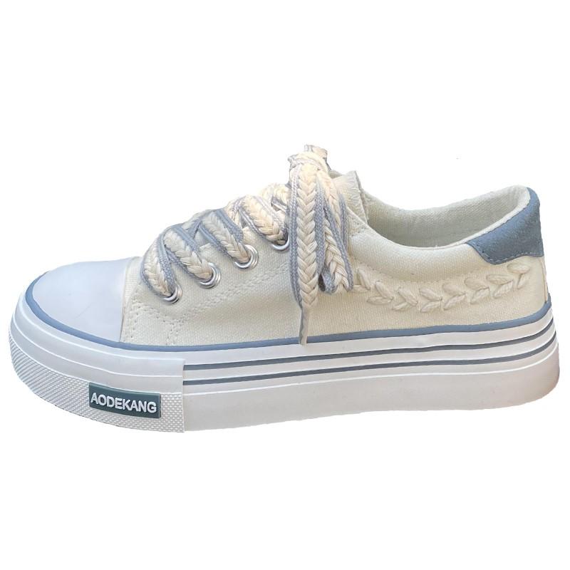 Туфли из пшеничной ткани на толстой подошве, женская модная обувь для студентов, универсальная, осенне-летняя, повседневная, дышащая обувь P814