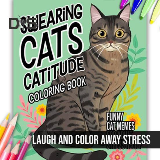 Раскраска с кошками для взрослых, проекты кошек своими руками, декомпрессионная, прочная на разрыв, раскраска с кошками, домашнее обучение, офисные принадлежности