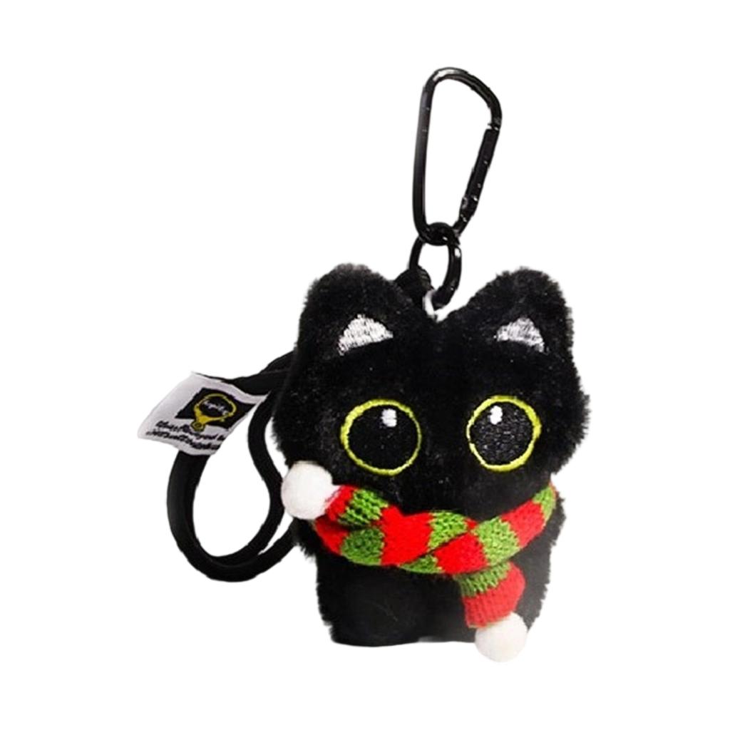 Прекрасный плюшевый брелок в виде черных кошек, мягкая игрушка, украшение для аксессуаров для рюкзака и специальные подарки для любителей кошек