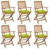 Day and Night - Day and Night Folding Garden Chairs 6 Units and Cushions Solid Acacia Wood