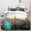 Statue Of Liberty Duvet Cover King Size Microfiber World Famous Building Bedding Set New York Landmark Cityscape Comforter Cover