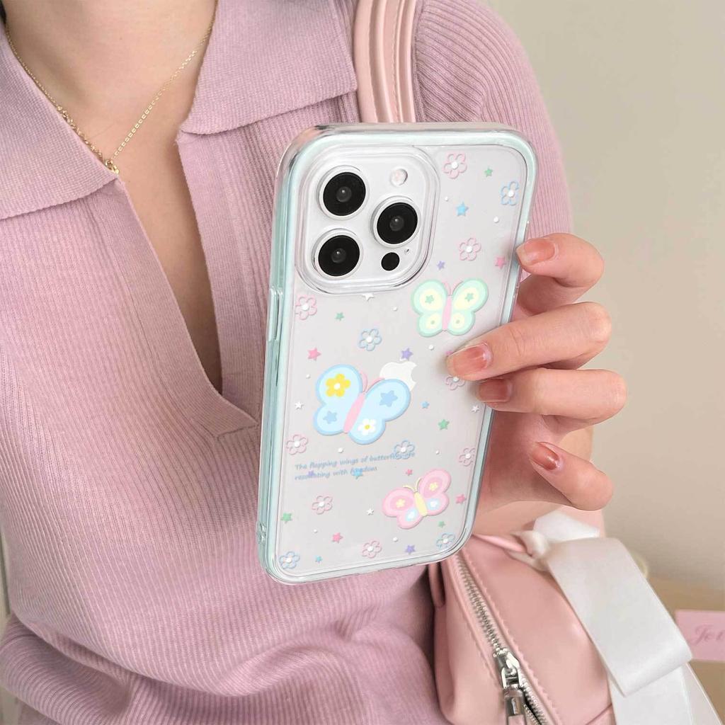 Ins ветер супер фея цветущий цветок бабочка подходит для iPhone16promax Apple 15 Pro чехол для мобильного телефона маленький и свежий