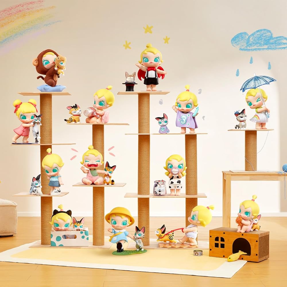 POP MART Серия Baby Molly & Baby Tabby, 3 Фигурки в Слепых Коробках, ПВХ Игрушка, Коллекционные