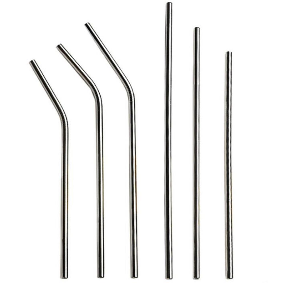 Diameter 6mm Stainless Steel Straws Bends Cold Drink Tube Reusable Metal Straw