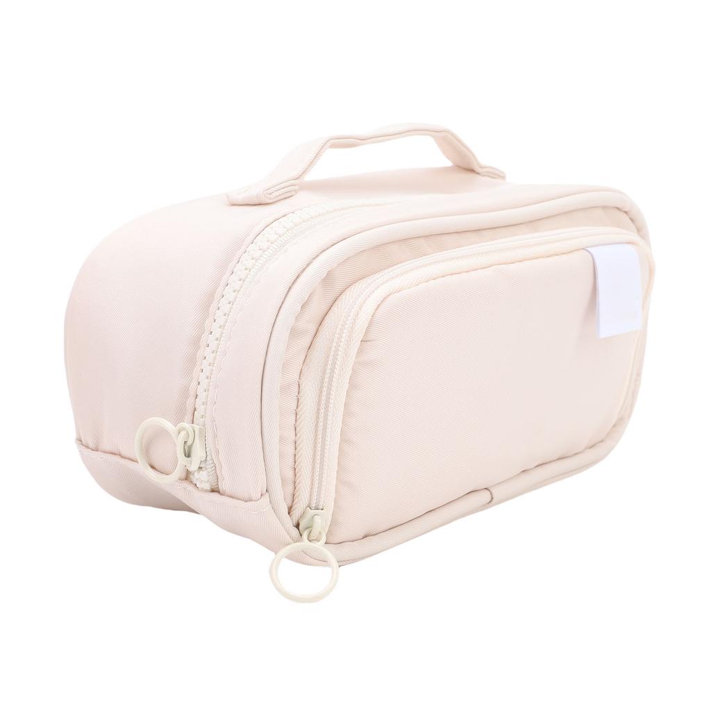 Pencil Bag Large Capacity Pouch with Pull Out Organizer Aesthetic School Office Supplies Beige