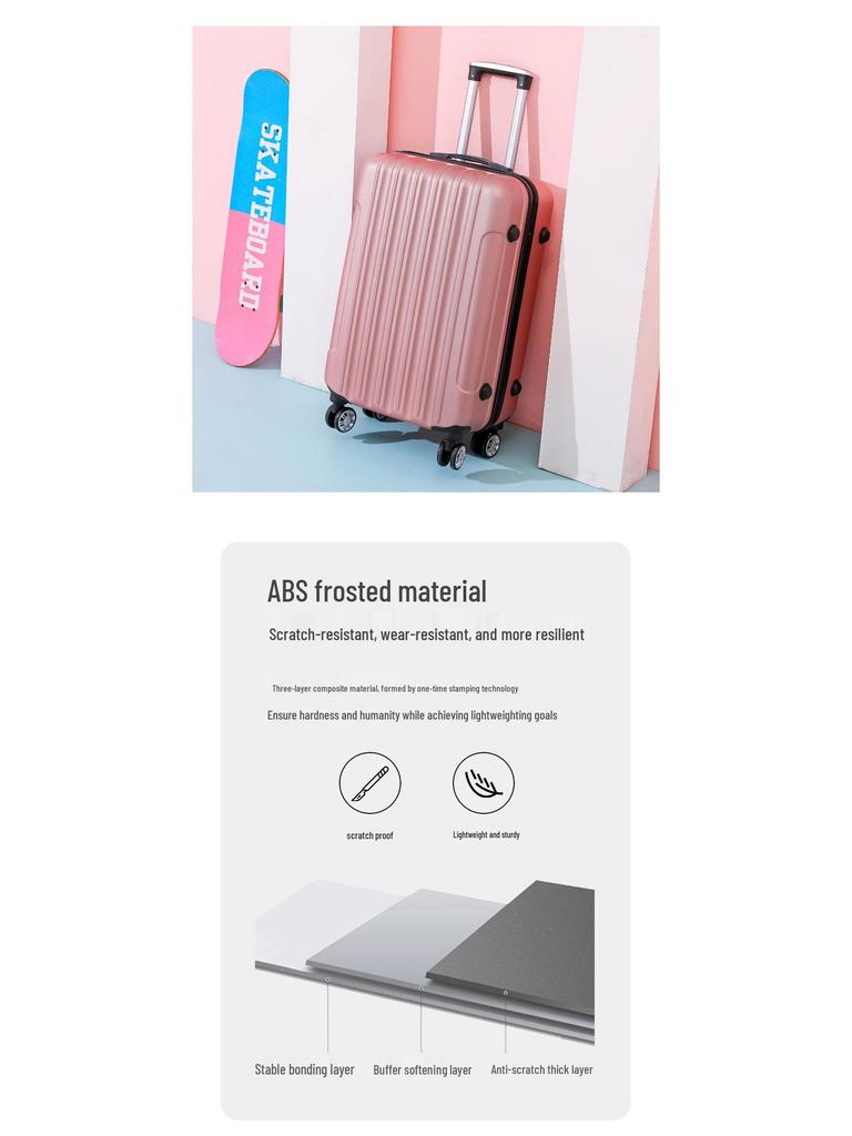 Прочный ABS-чемодан на колесиках 20 дюймов с таможенным замком и бесшумными универсальными колесами, также доступен в размере 24 дюйма