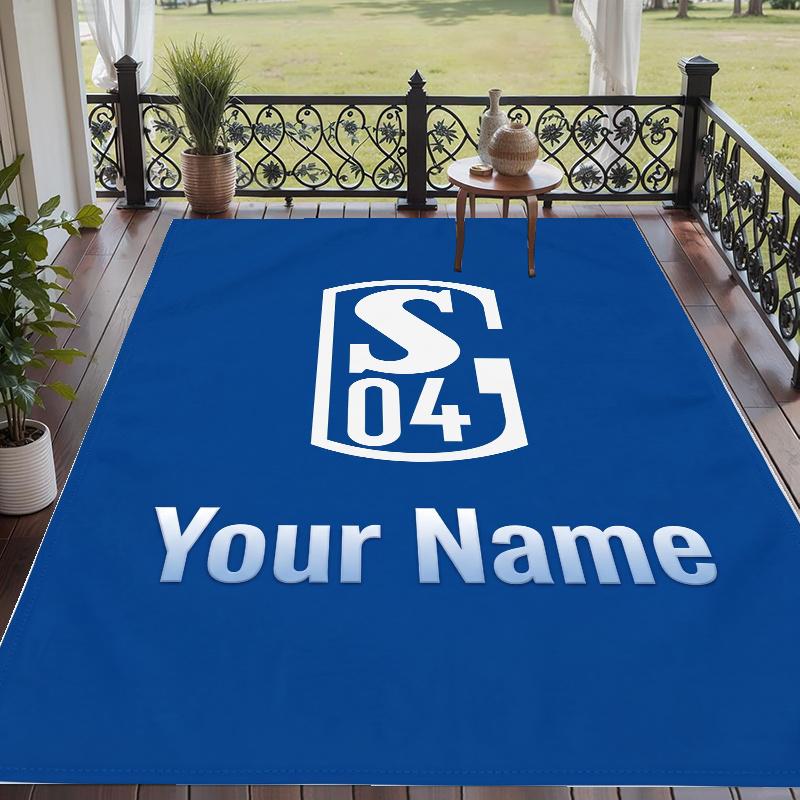 Custom Name Schalke 04 Crystal Velvet Floor Rug Personalized Text Soft Carpet Home Decor