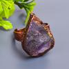 Pear Amethyst Rough Stone Eternity Crown Chakra Promise Boho Ring Jewelry Copper V-14