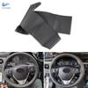 For Toyota E'Z RAV4 Auris Corolla Scion iM 2016 Hand-stitched Car Steering Wheel Black Leather Cover Trim Interior Accessories
