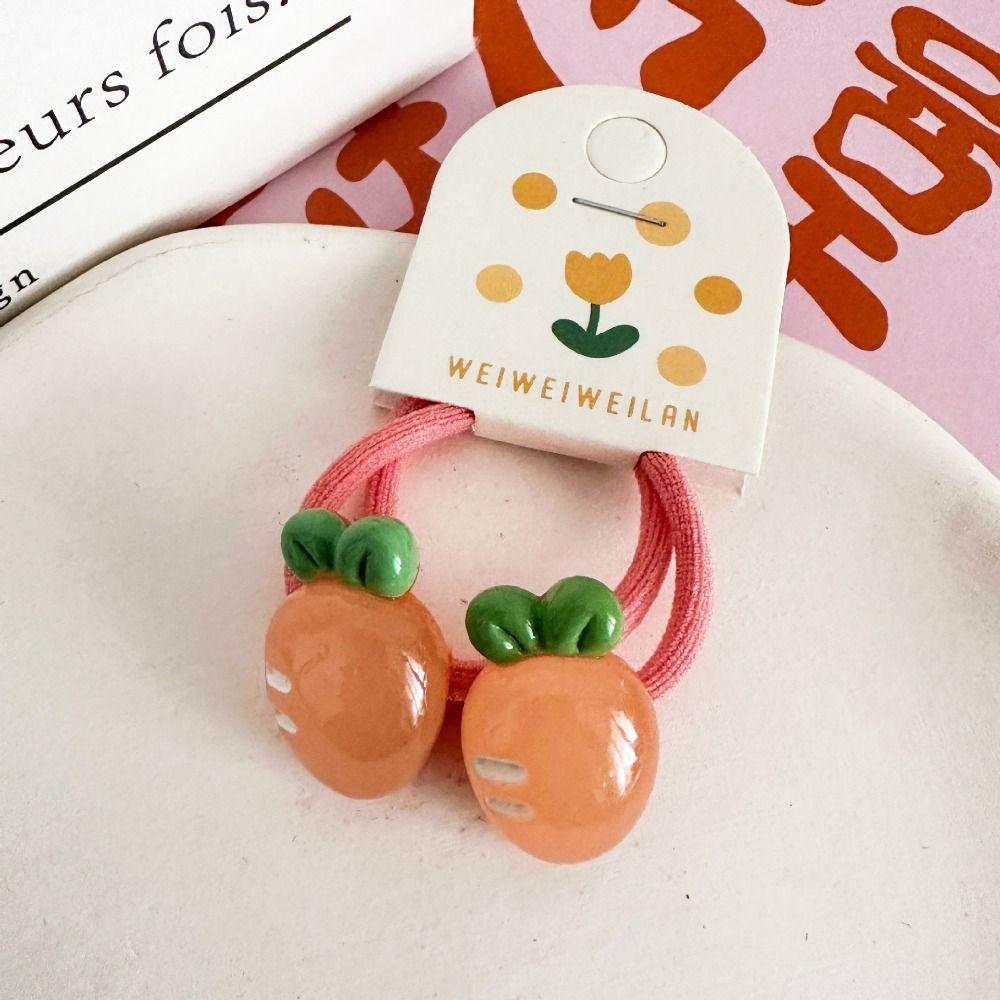 Детские резинки для волос персикового цвета, клубничные фруктовые веревки для волос, милые детские резинки для хвостиков, вечеринка