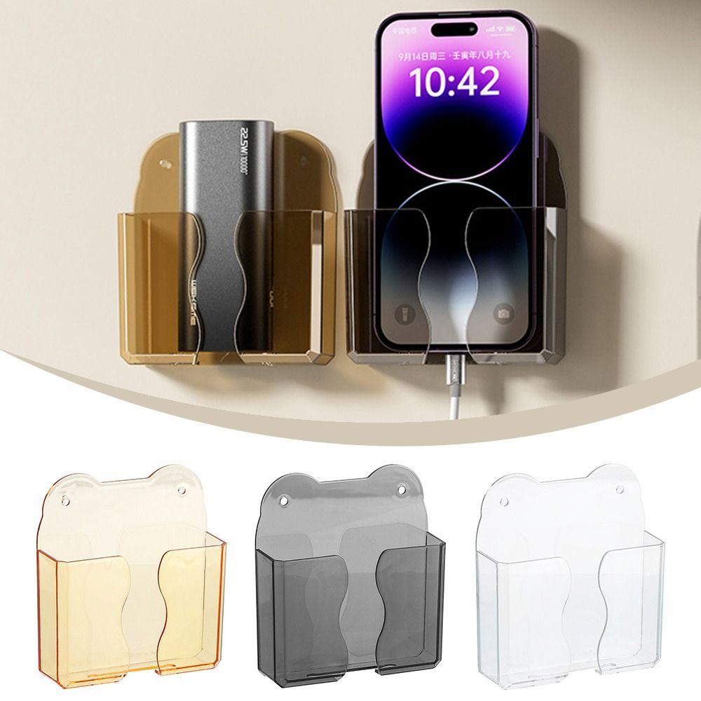 Transparent Wall Mounted Remote Control Holder Punch-free Non Perforated Wall Stand Holder